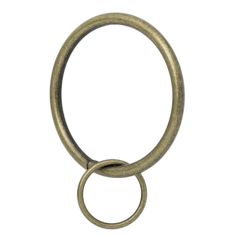 Ivilon Drapery Eyelet Curtain Rings - 2" Ring Loop for Hook Pins, Set of 14 - Antique Brass - Image 1